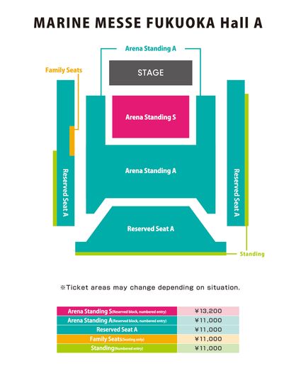 MARINE MESSE FUKUOKA Hall A seating chart