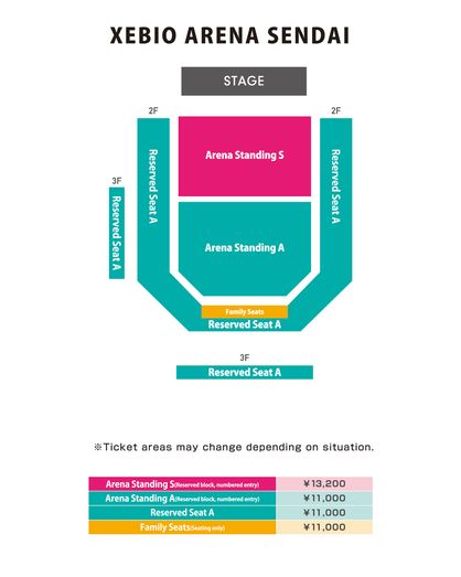 XEBIO ARENA SENDAI seating chart