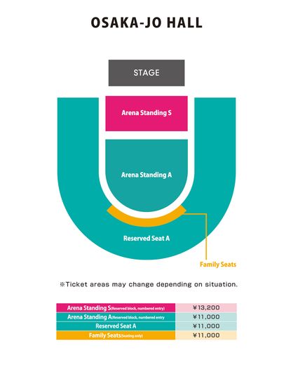 OSAKA-JO HALL seating chart