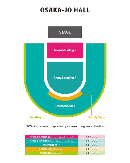 OSAKA-JO HALL seating chart